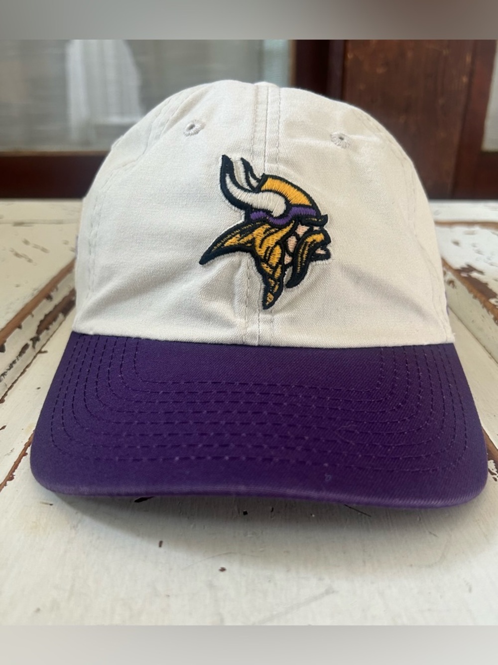 '47 BRAND MINNESOTA VIKINGS PURPLE/TAN CURVED BILL BASEBALL HAT